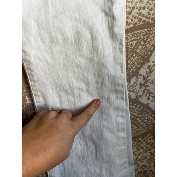 Tory Burch Women's Jeans Size 29 White Stretch Logo Straight Leg Low Rise Ankle - Picture 6 of 8